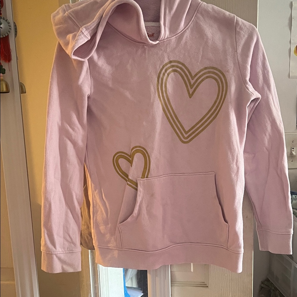 Cat & Jack Light Pink Hoodie with Gold Heart Design